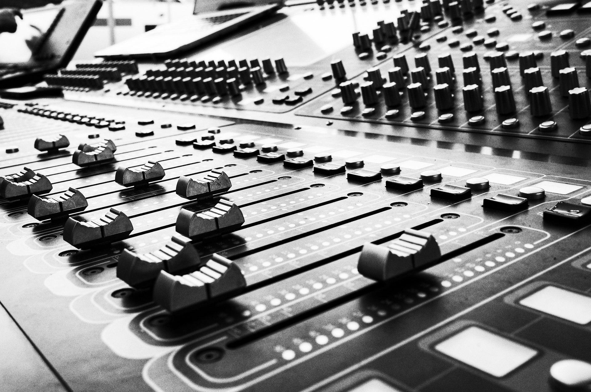 Audio waveform background